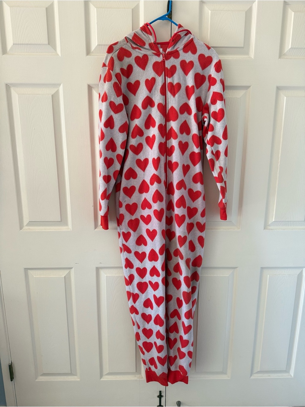 Old Navy Red Heart Print Hooded Onesie